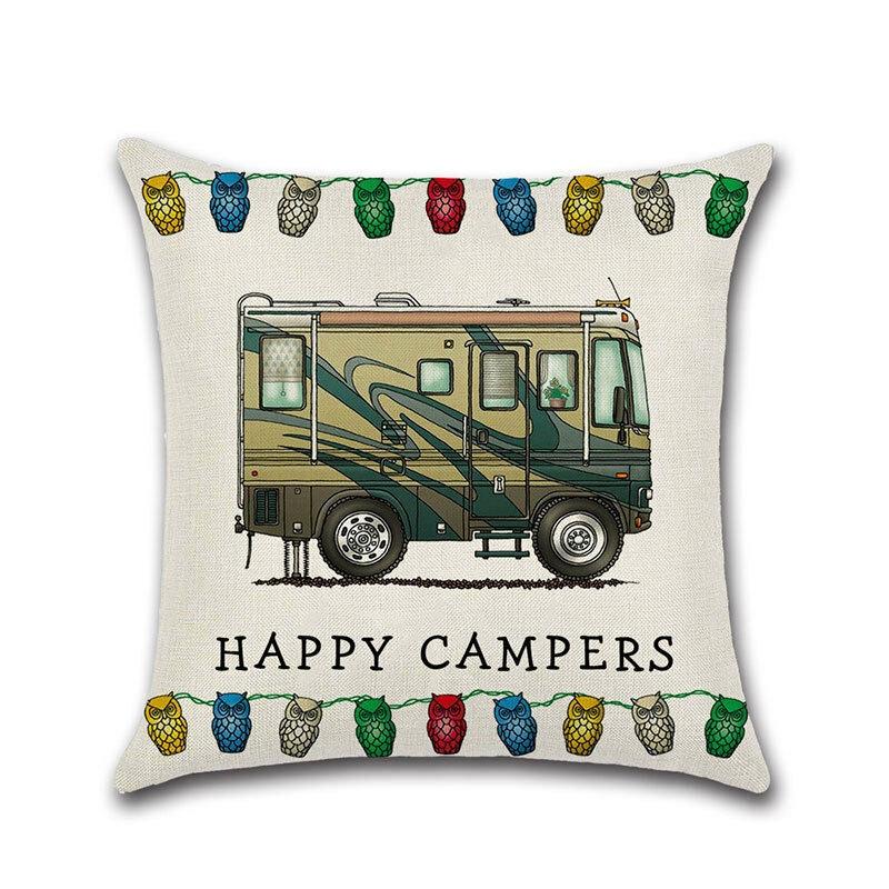Декоративная наволочка на подушку-плед для дивана Happy Campers, идеально подходящая для домашнего декора