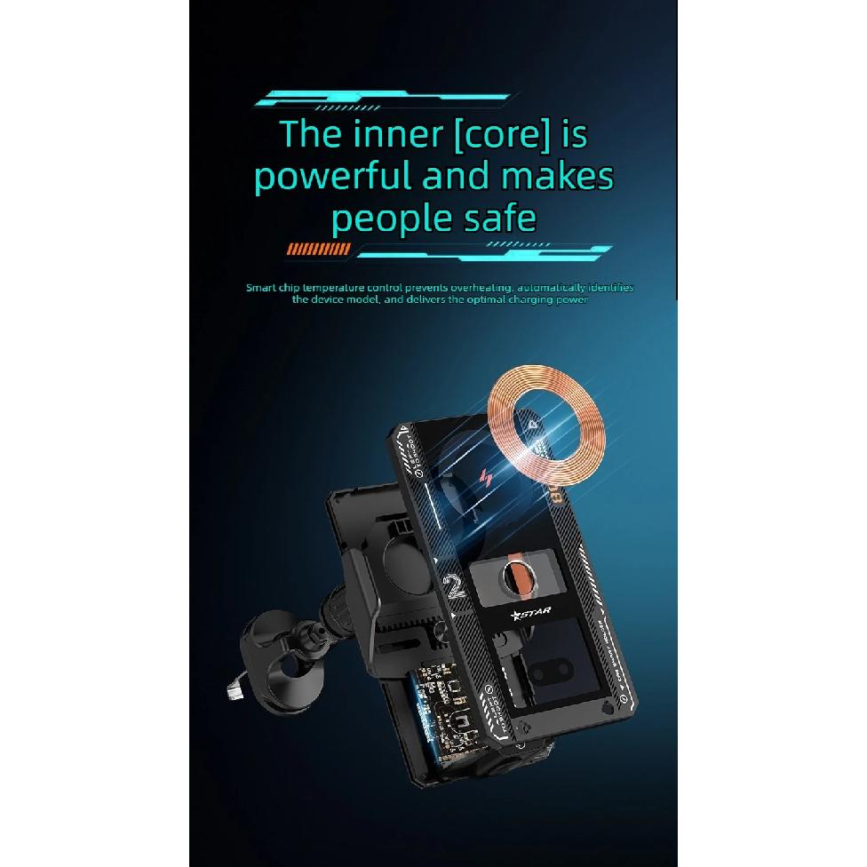 Car Smart Sensing Automatic Clamping Mounts for Samsung IPhone Xiaomi Phone Holder Wireless Charger Mounts 15W/66W Fast Charging