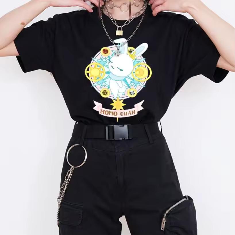 Momo Chan Cardcaptor Sakura Tshirt – Anime Cosplay Tee,Cardcaptor Shirt Summer unisex Loose and Breathable cotton T-shirt Top