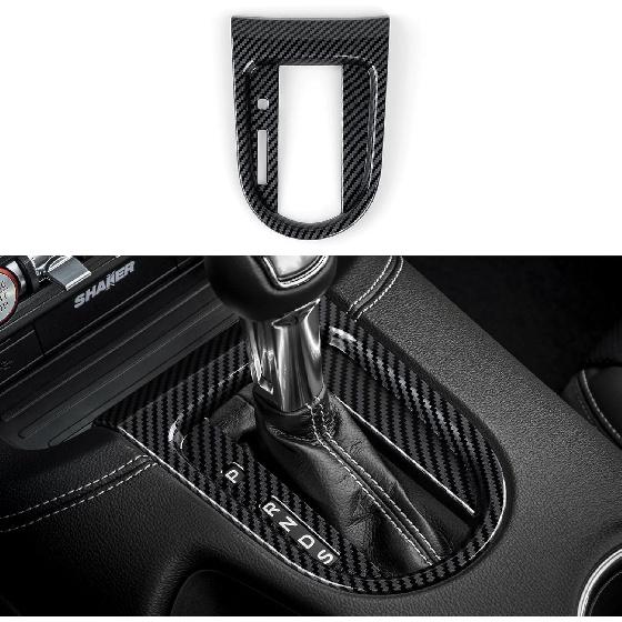 Car Center Console Armrest Storage Box Sticker ABS Carbon Fiber Decal Interior Trim Cover for Ford Mustang 2015-2026 / Shelby GT350 2015- / GT500 -