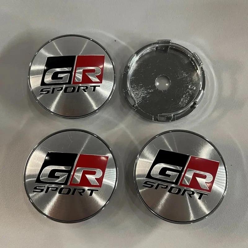 LFPB6 4 Pcs 60mm Car Wheel Center Hub Caps Rim Cover for Toyota GR Sport Corolla RAV4 Camry Yaris C-HR Prado Prius Auto Accessories