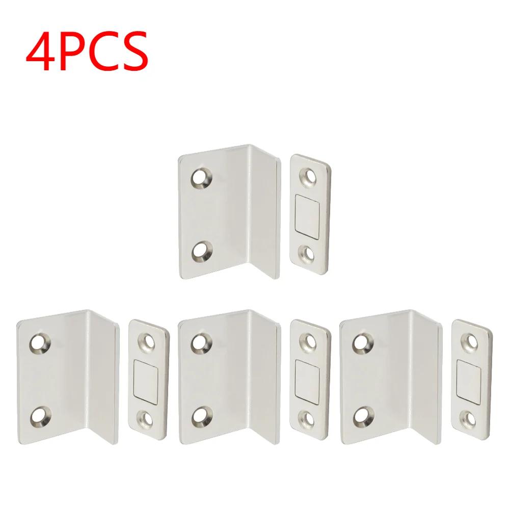 Strong Magnetic Cabinet Catches Punch Free L-Shaped Sliding Door Stop Ultra Thin Invisible Anti Collision Furniture Hardware