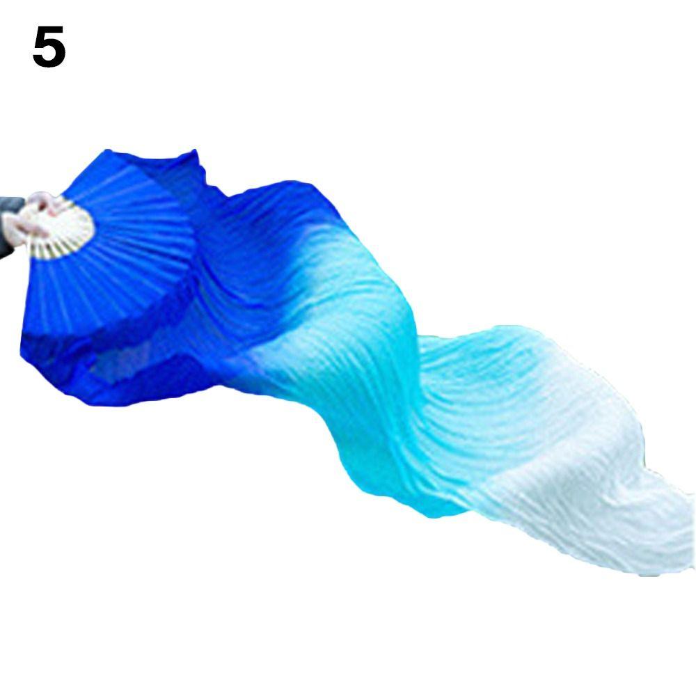 150см Танцевальные Практические Градиентные Цветные Длинные Шелковые Веера Шелковые Веера Танец Живота Веер из Вискозного Шелка