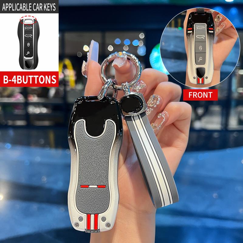 Корпус из цинкового сплава для автомобильного дистанционного ключа Porsche Cayenne Macan 911 Boxster Cayman Panamera, защитный держатель для ключа, автомобильные аксессуары