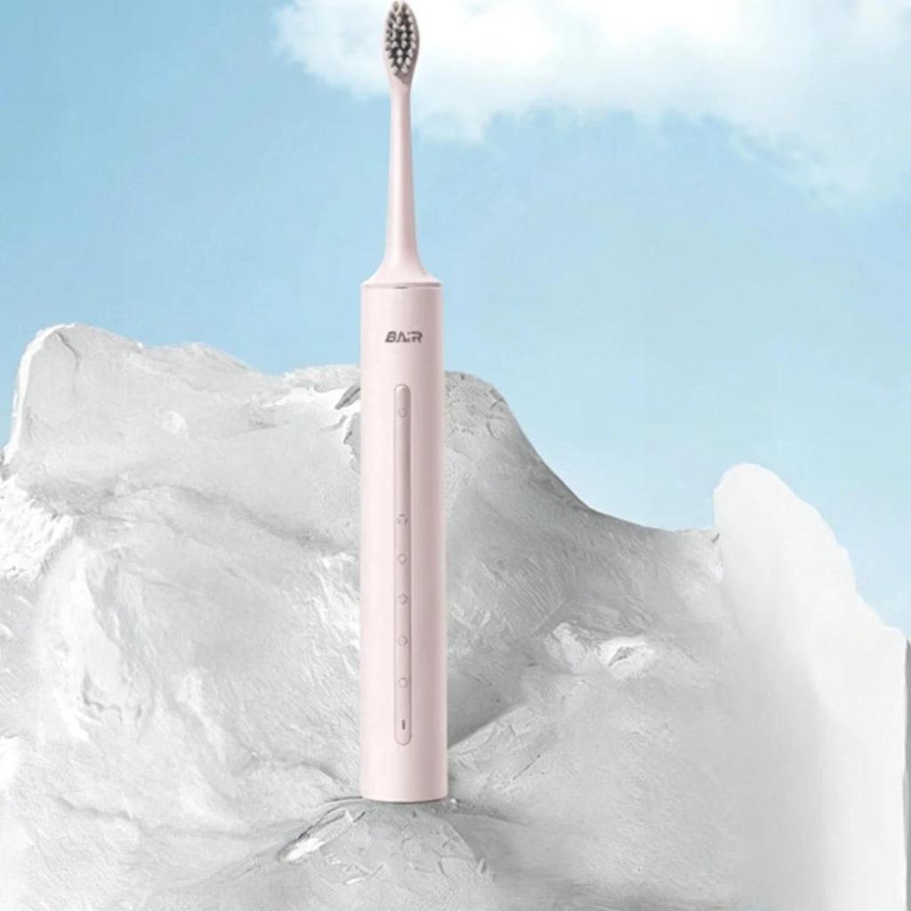 BAiR Smart Antibacterial Electric Toothbrush for Adults, Sonic Rechargeable Vibrating Soft Bristles, Smart Automatic, Peach Pink