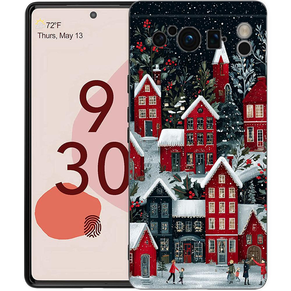 Cartoon Christmas Style Phone Case For Google Pixel 10 9 8 7 Pro 9A 8A 7A 6A 6 Pro XL Soft TPU Bumper Black Cover