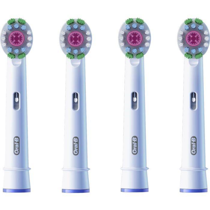 Têtes De Brosse À Dents - ORAL-B - Pro 3D White - 4 Pièces - Couleur Bleu - Pour Adultes