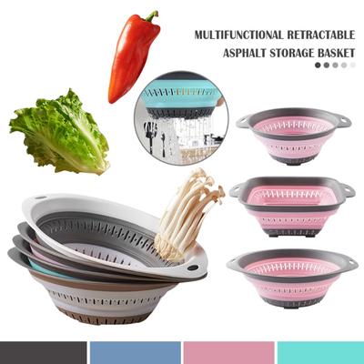 Силиконовая кухонная складная корзина для хранения, складной дуршлаг, сито для фруктов и овощей, кухонный фильтр для сушки, органайзер