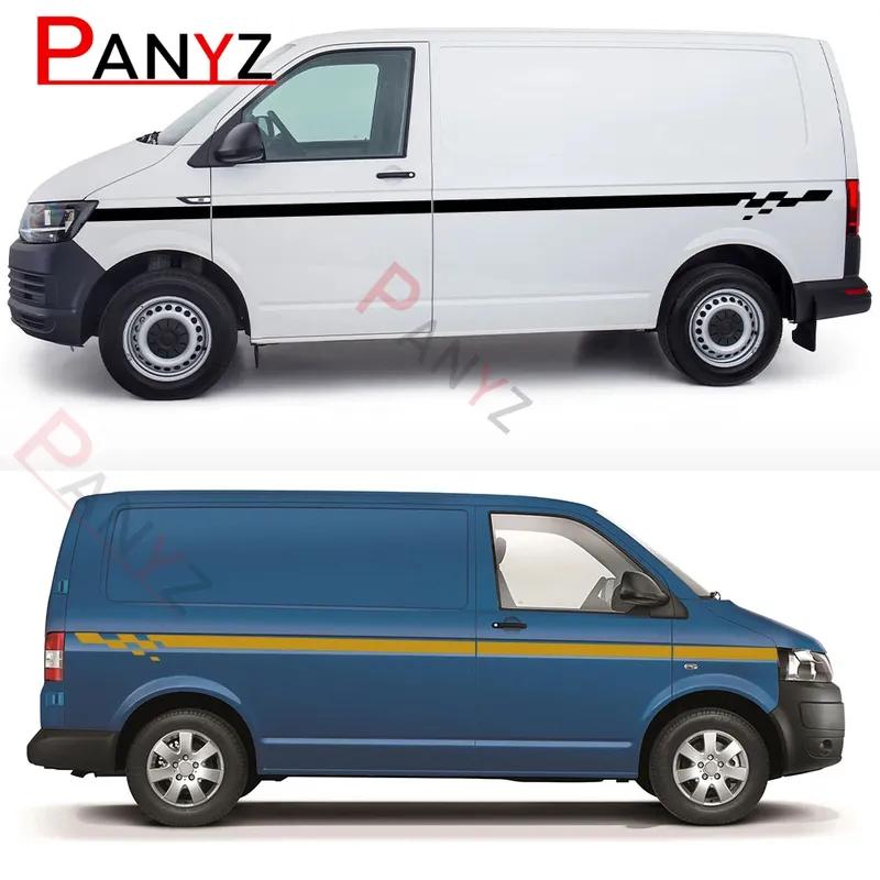 2 шт. Автомобильные наклейки Для Volkswagen VW Transporter T4 T5 T6 Автодом Боковые гоночные полосы Графика Виниловые наклейки Автоаксессуары