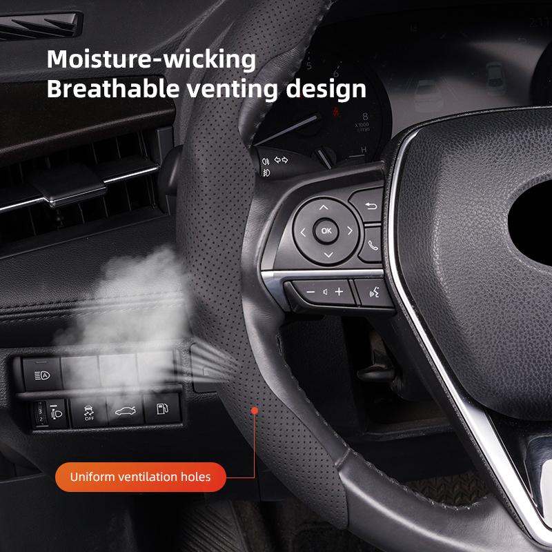 ULA5 Nappa Leather Perforated Anti-Slip Steering Wheel Protective Sleeve For Mercedes-Benz GLC X253 X254 C-Class W205 W206 A-Class W1