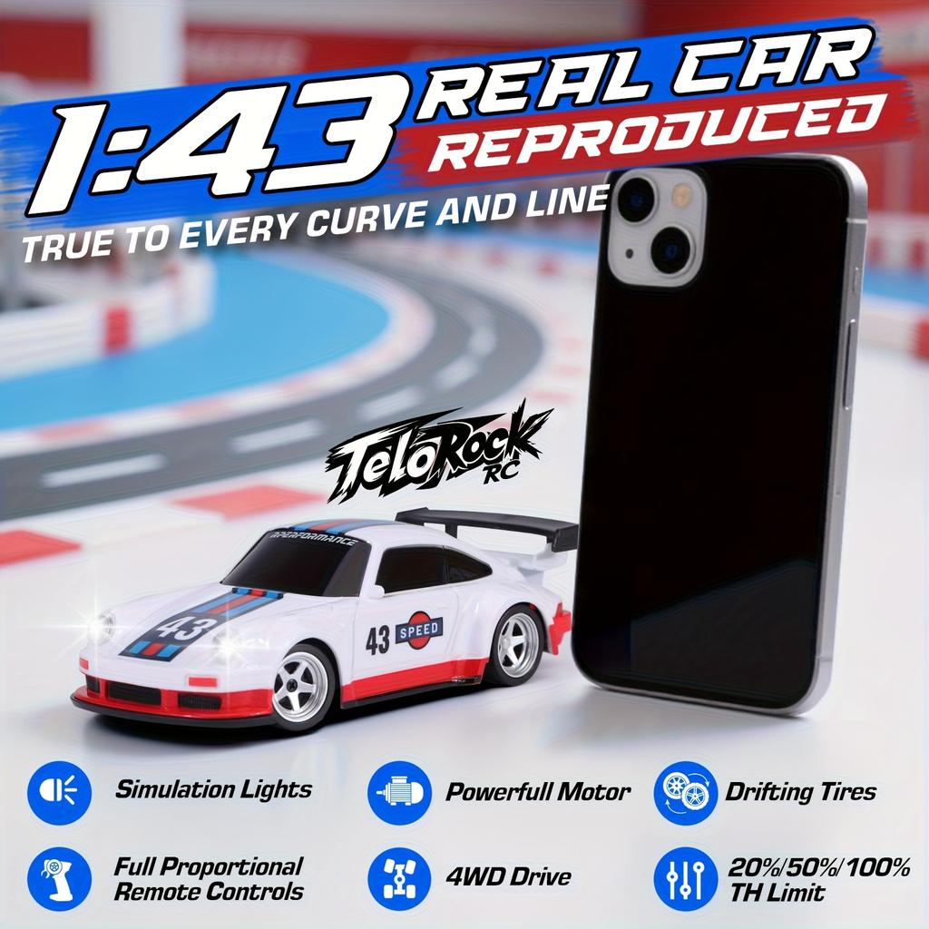Масштаб 1/43 4WD Мини RC Дрифт-машина RTR с Полностью Пропорциональным Рулевым Управлением Газом Автомобиль с Дистанционным Управлением 2,4 ГГц Игрушки забавные Подарки крутые игрушки для детей