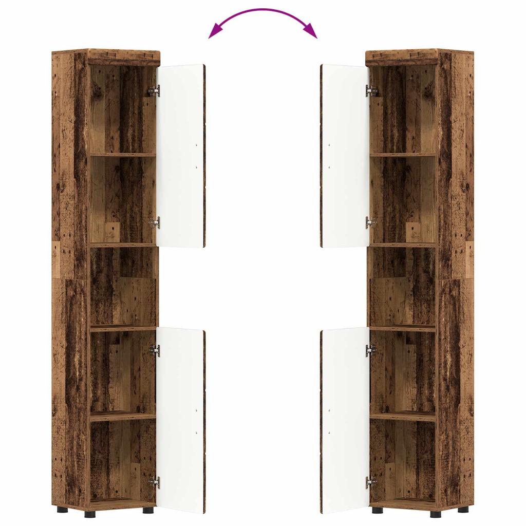Bathroom Cabinet Set TULUM Reclaimed Wood 37 x 31.5 x 203 cm