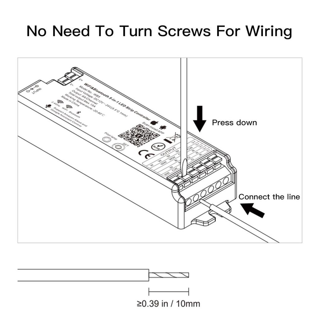 Умный светодиодный RGB-контроллер Tuya WiFi 5 в 1, 12 В-24 В постоянного тока, голосовое управление RGBCCT RGBW CCT, одноцветная светодиодная лента Alexa Google Home