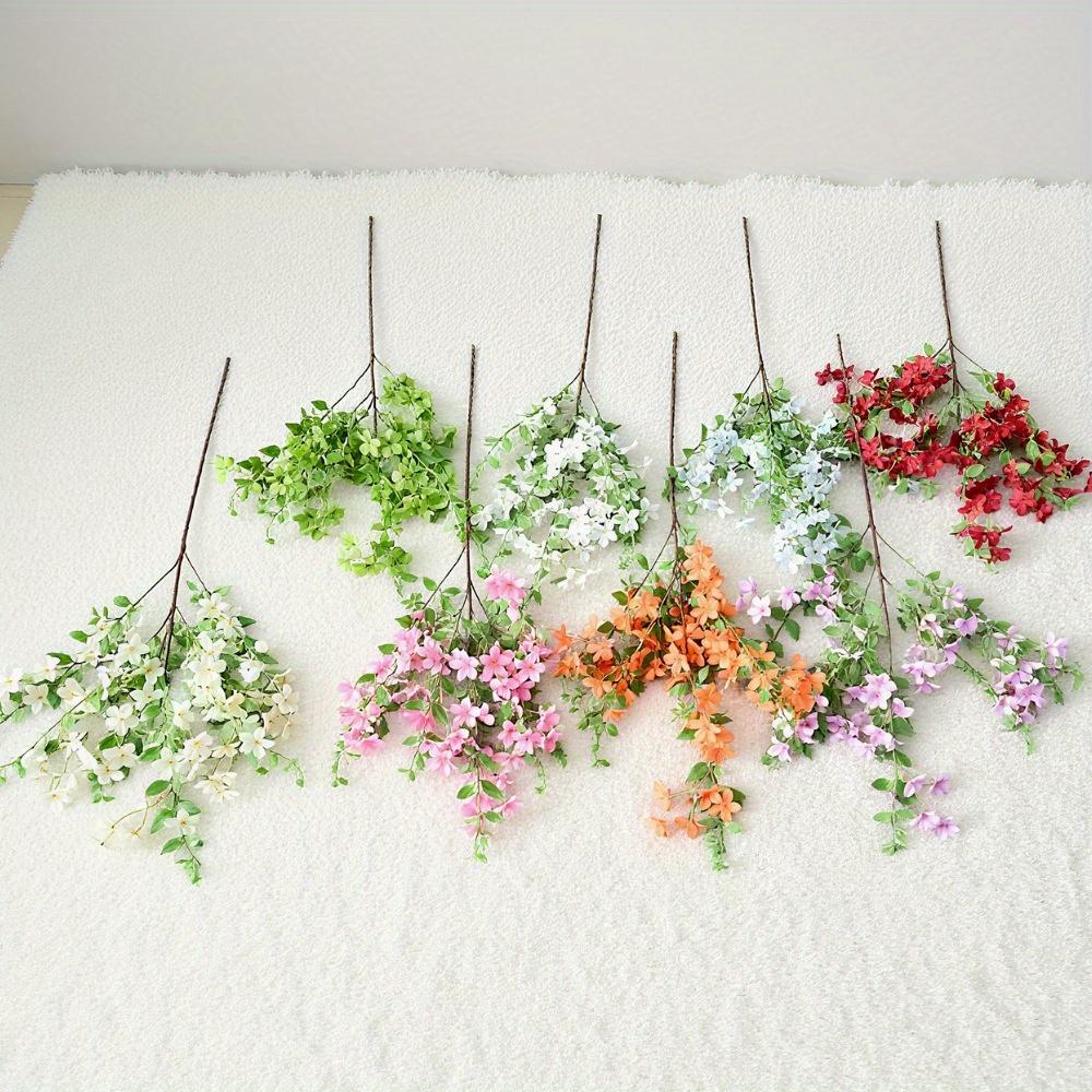 1Ps Outdoor Wedding Simulation Single 7-prong 37.4-inch Fake Flower Decoration for Outdoor Patio Garden Home Wedding Holiday Party Decoration