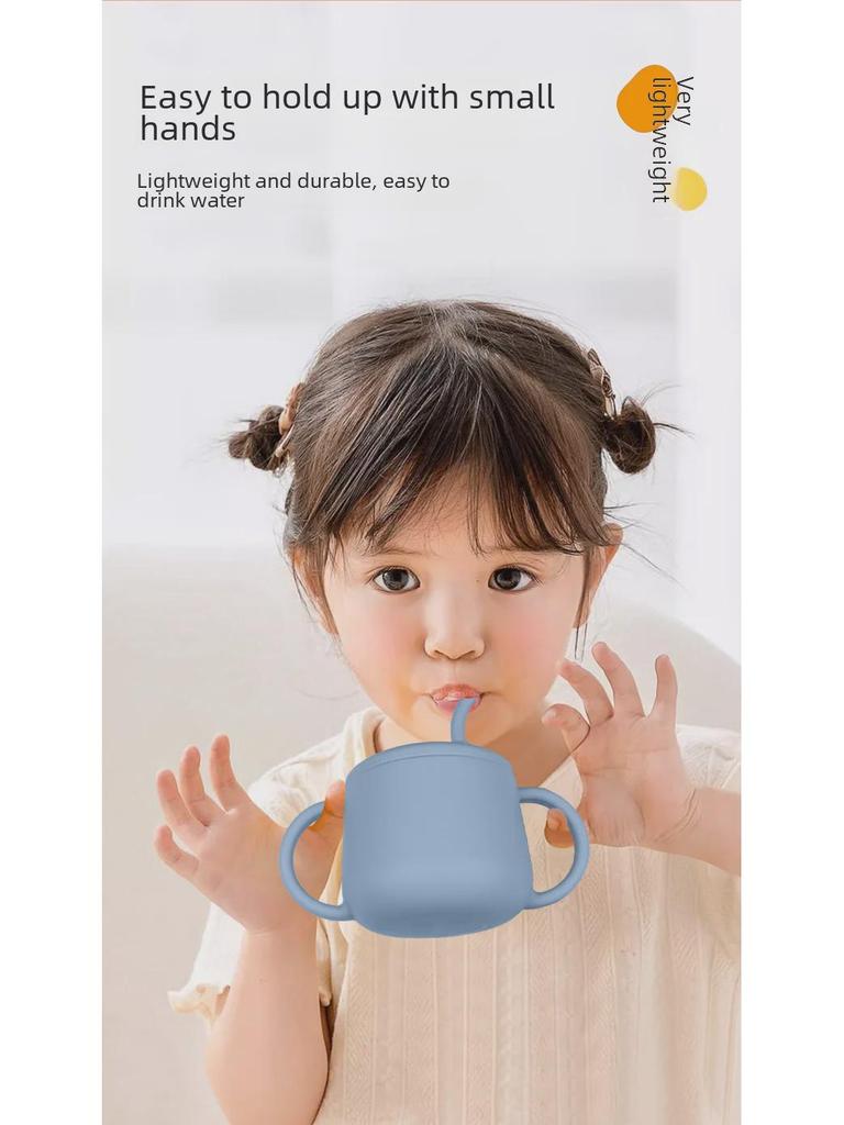 Силиконовый тренировочный стаканчик «Панда» для детей: Поильник-непроливайка с трубочкой, защищающий от падения