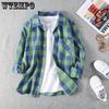 Children's Clothing Spring Boys' Shirt Long Sleeved Checkered Shirt Top Loose Jacket Trend