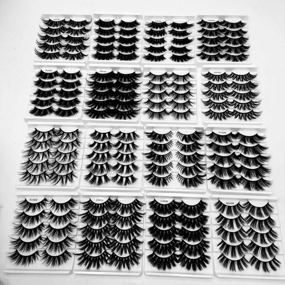 Woman's Fashion Eye Makeup Tools Dramatic Wispies Fluffies 8D Mink Hair False Eyelashes Thick Long