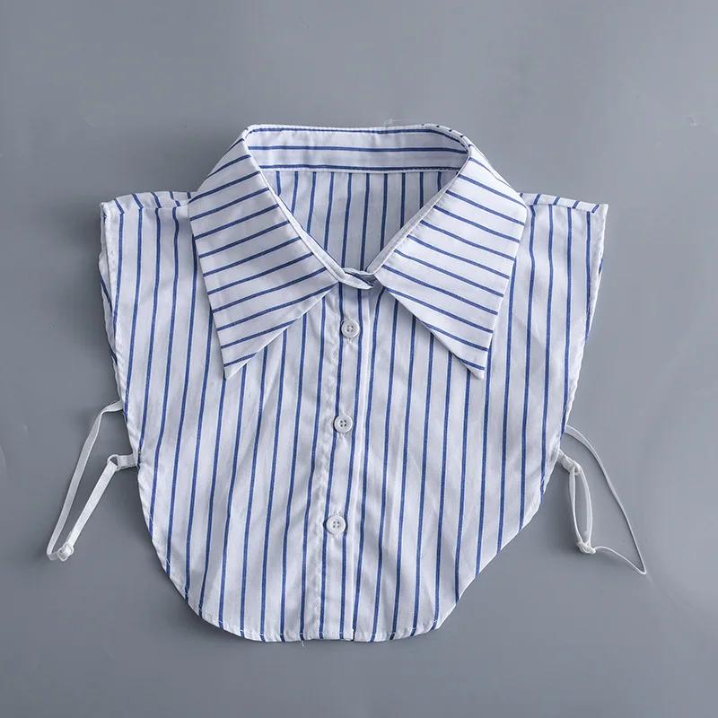 Female Lapel False Collar Striped Fake Collar for Woman Shirt Detachable Business Girls Fuax Cols Clothing Accessory