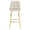 ARCETO stool - beige velvet / GOLDEN legs x 2