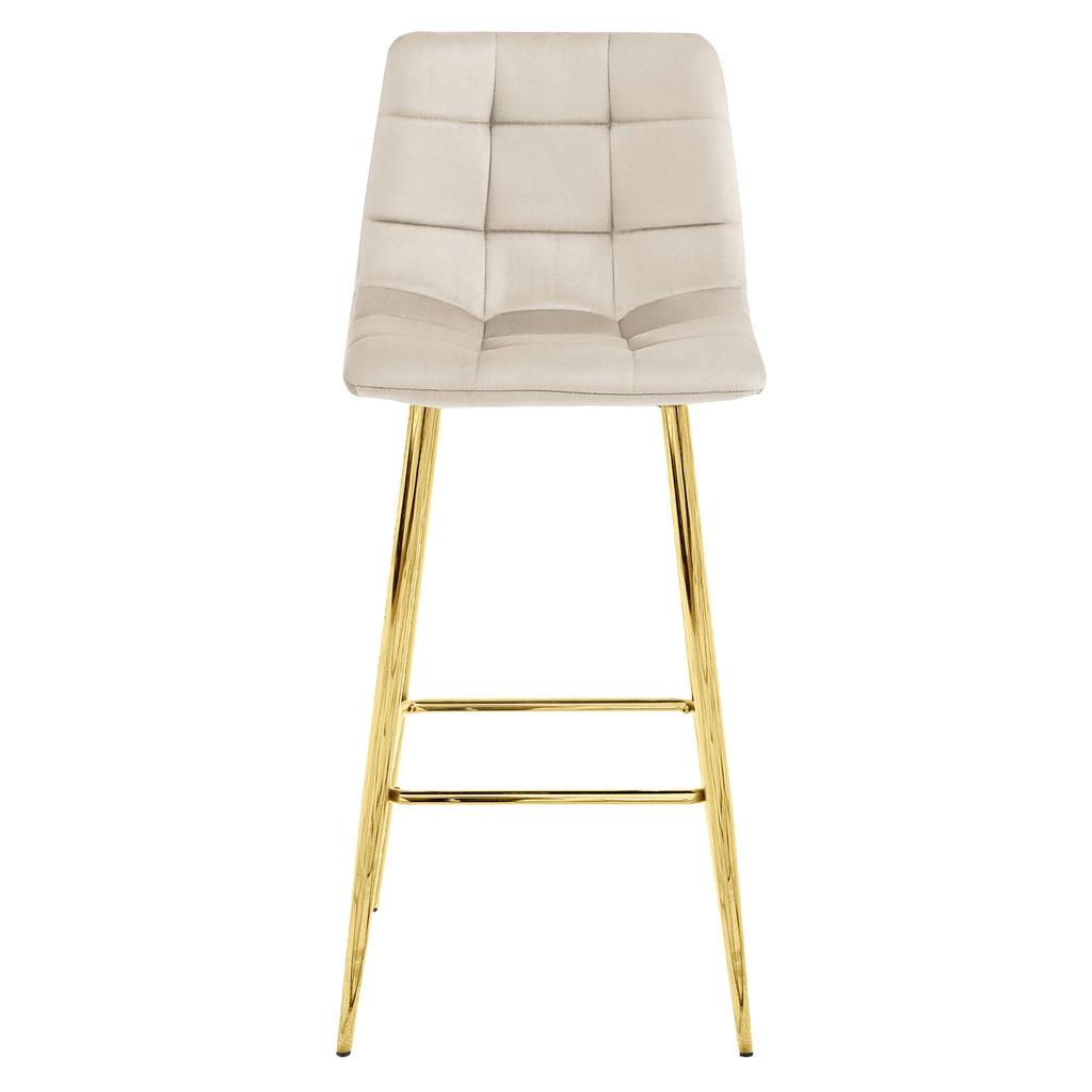ARCETO stool - beige velvet / GOLDEN legs x 2