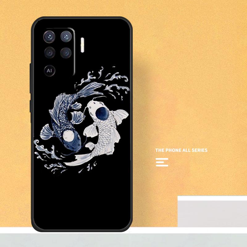 Koi Fish Yin Yang Case For Oppo A74 A94 A54 A15 A17 A57 A6 A5 Pro A16 A76 A96 A40 A60 A80 A18 A38 A58 A78 A98