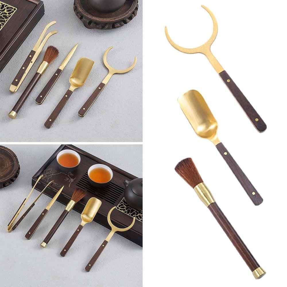 Деревянный зажим для чая Термостойкие щипцы для чая Набор игл Портативные инструменты для чая Кунг-фу Чай