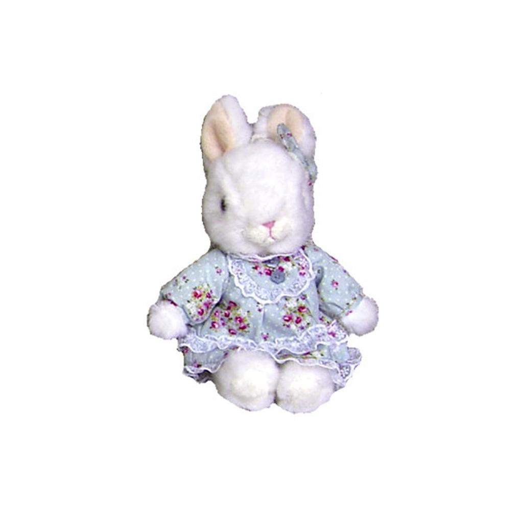 Naito Design Institute Maybe Rabbit White Body One-Piece Dress, Small Blue