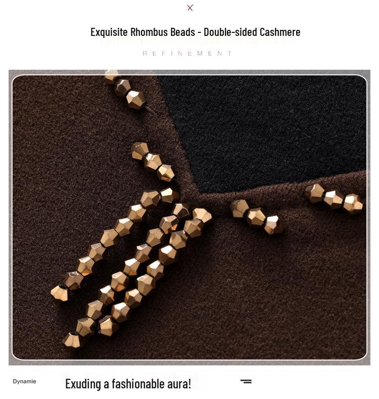 Зима 2024 Корейский стиль Приталенный Цветной блок Толстый Двусторонний Кашемировый Водолазка Базовый слой