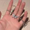 Cold wind advanced sense double-layer micro-inlaid butterfly chain magnetic attraction necklace feminine temperament collarbone chain fashionable