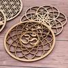 Home Wall Decor Wooden Wall Sign Slice Wood Base Flower Of Life Energy Mat Flower of Life Shape
