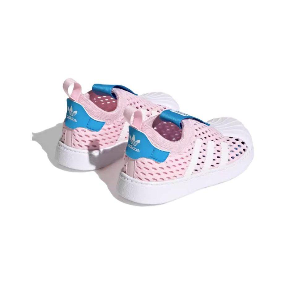 Adidas Originals Superstar 360 2.0 Durable Breathable Mid-Top Kids Skate Shoes Pink White Kids Skate Shoes FZ5605