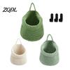 Space Saving Wall Decor 3PCS Woven Hanging Storage Bag, Natural Cotton Rope Fruit Baskets, Decorative for Cosmetics Boho Multi-functional Crochet