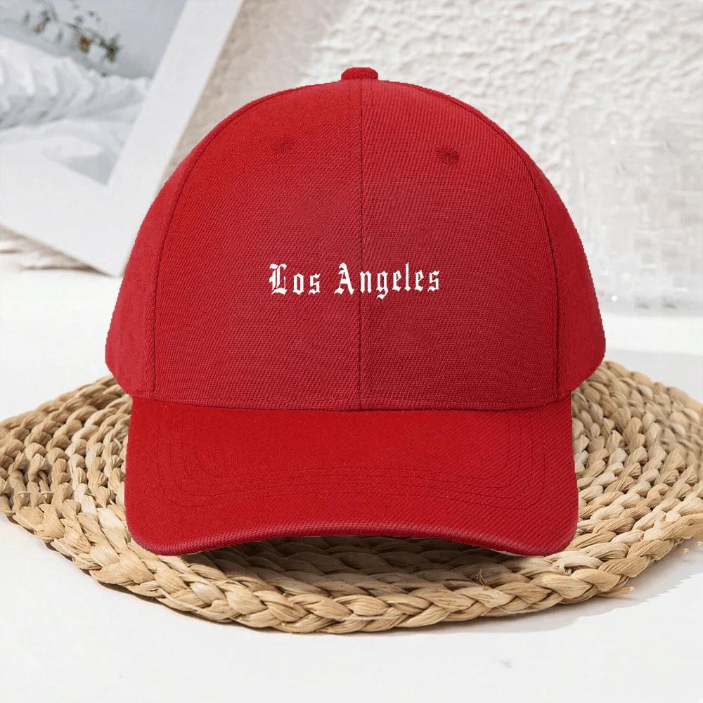 Красная Бейсболка с вышивкой Los Angeles, Регулируемая, Повседневная, Для улицы