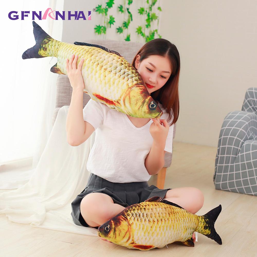 6075100120Cm 3D Simulation Carp Plush Toys Staffed Soft Animal Fish Plush Pillow Creative Sofa Pillow Cushion Gift Kids Toy