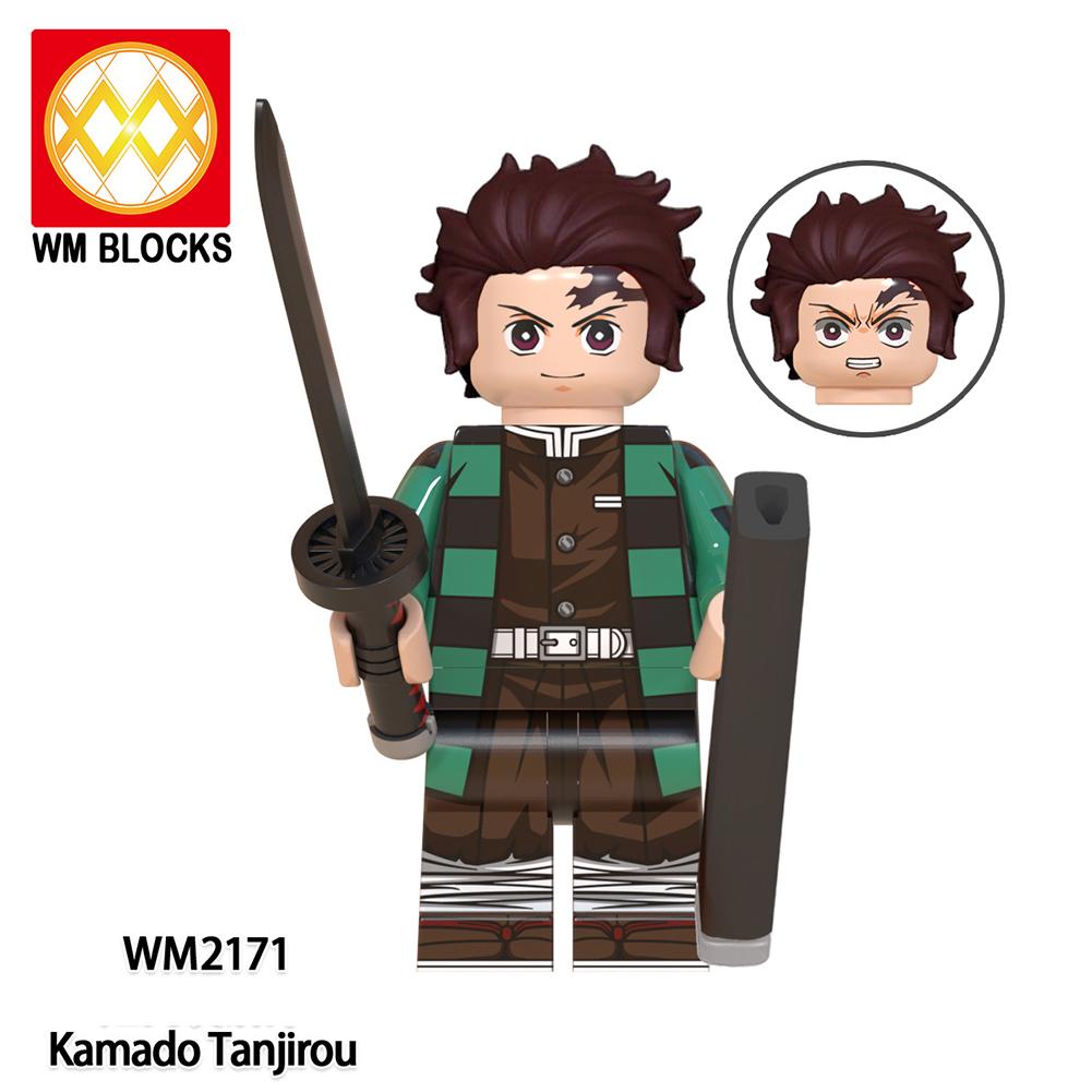 Demon Slayer Series Tanjiro Nezuko Inosuke Doll Building Blocks Plastic Children's Assembled Toy