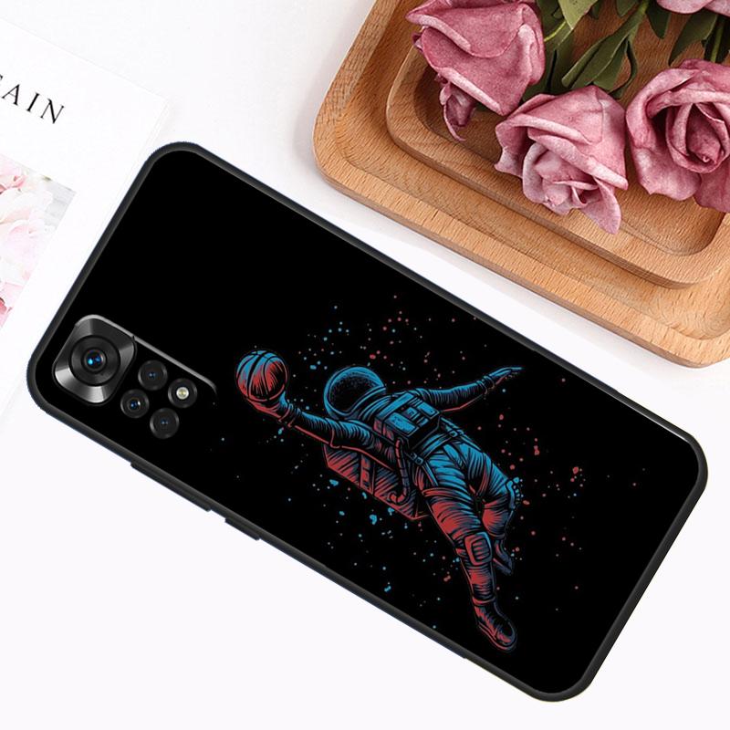 Astronaut Slam Dunk Basketball Case For Xiaomi Redmi Note 14 13 12 11 9 10 Pro 9S 10S 11S 12S Redmi 14C 13C 12C 10C Cover