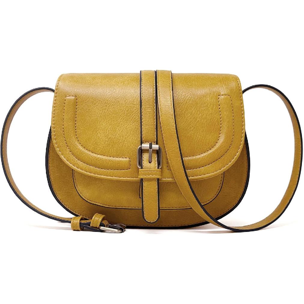 AFKOMST Crossbody Bags for Women,Small Saddle Purse and Boho Cross Body Handbags,Vegan Leather