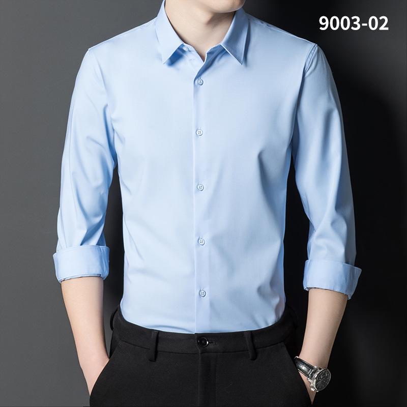 Мужская стрейч-рубашка с длинным рукавом из бамбукового волокна – Не требующая глажки, Многоцветная, Повседневная деловая одежда