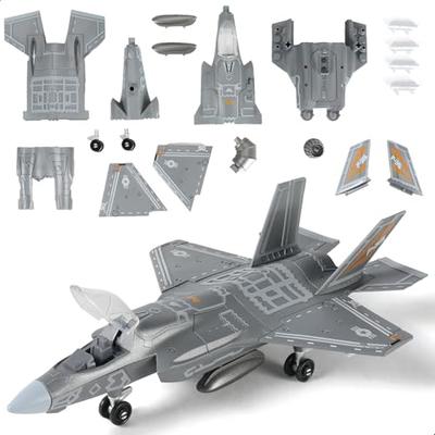 SEBUNAS 1:Модель-конструктор самолета F-35, быстрая сборка, масштаб 1:72, пластиковая военная игрушка самолета F35, собранная модель самолета с подставкой, подарок для детей (27 П