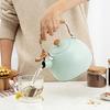 2.5L Whistling Kettle Our Special Keychain Included Stylish IH Water Boiler Stainless Steel Wide Mouth Wood Grain Handle Teapot Large Capacity High