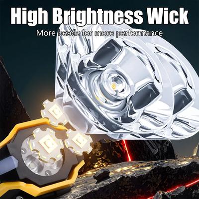 Налобный фонарь с датчиком 3 LED, перезаряжаемый налобный фонарь с зажимом для ручки, с 6 режимами работы, вращающийся прожектор COB, наружная ездовая лампа для рыбалки