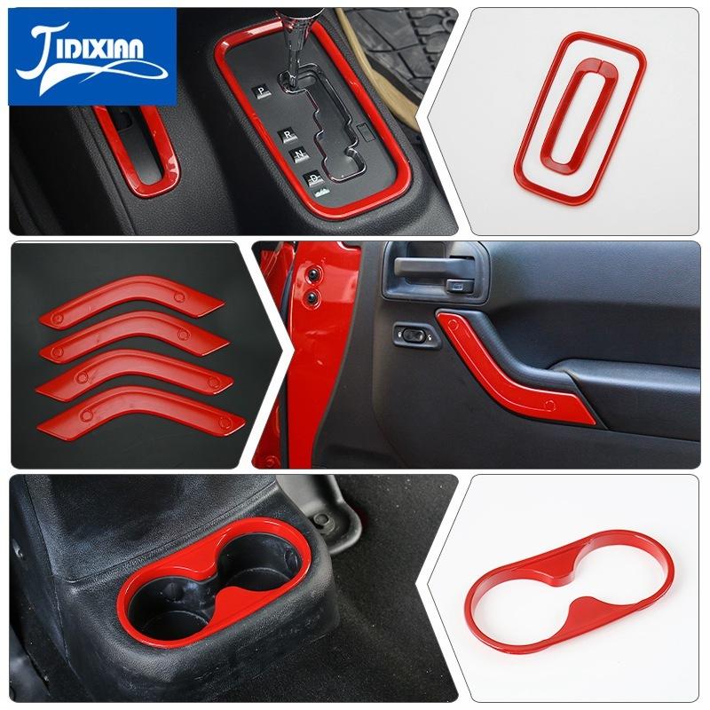 21 PCS Car Steering Wheel Air Conditioning Vent Gear Cup Holder Interior Decoration Accessories for Jeep Wrangler JK 2011-2017 ALW1
