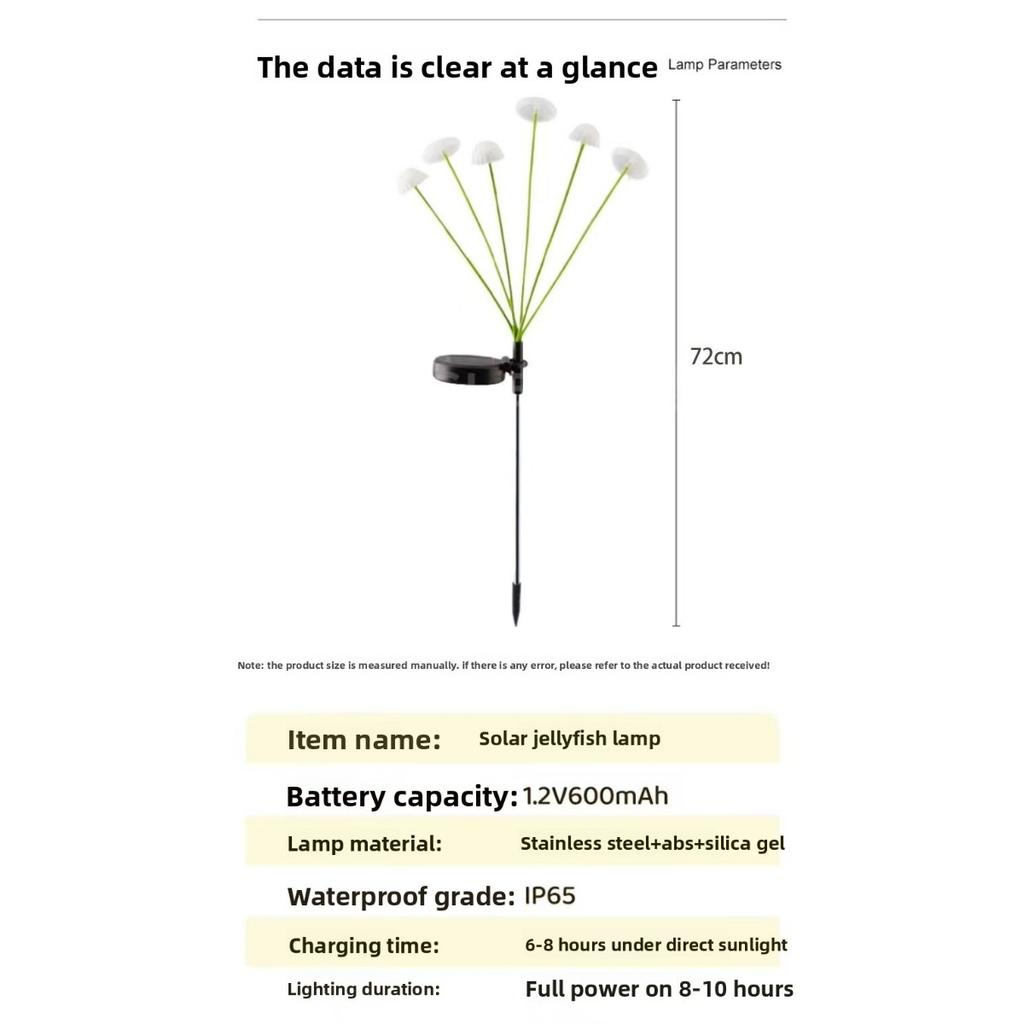 Светодиодные фонари-медузы/грибы на солнечной батарее, 6/8/10 светодиодов, ландшафтные фонари для сада, уличные газонные фонари, праздничные декоративные фонари для сада