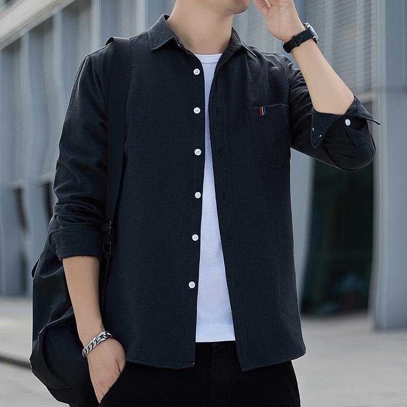 Spring and Autumn Long Sleeve Shirt Men's Slim Fit Spring and Autumn Winter Men's Clothing