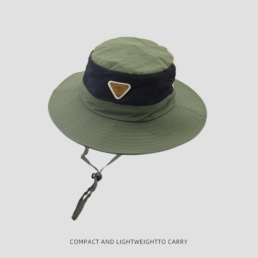 Large-size outdoor hat for men and women, quick-drying, breathable, and sun-protective, suitable for summer wear; includes a bucket hat and a