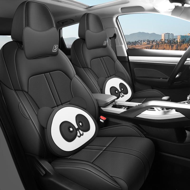 Bin Yue 5-Seater Perforated Leather Car Seat Cushion - All-Season Universal Fit