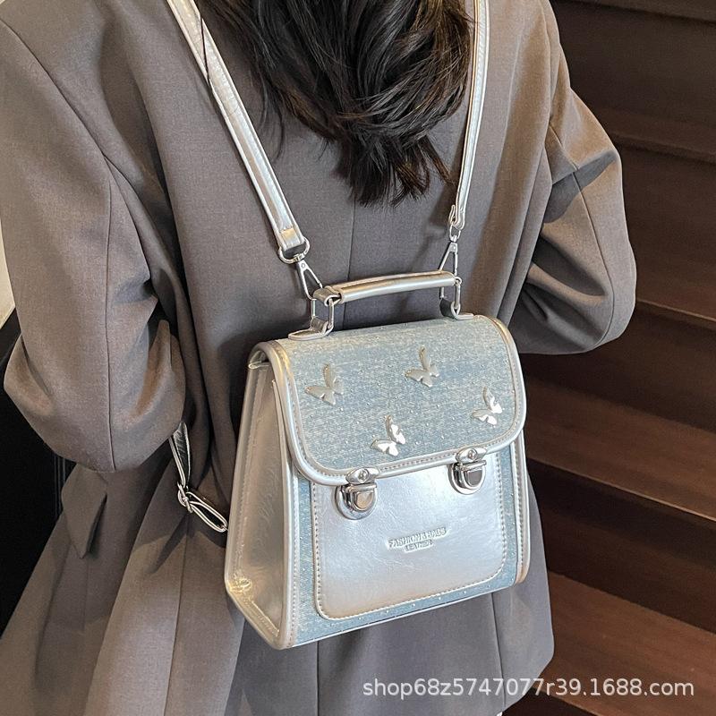 Рюкзак из премиального нишевого денима, женский, 2025, новый, модный, на плечо, сумка-мессенджер, дорожный, маленький рюкзак