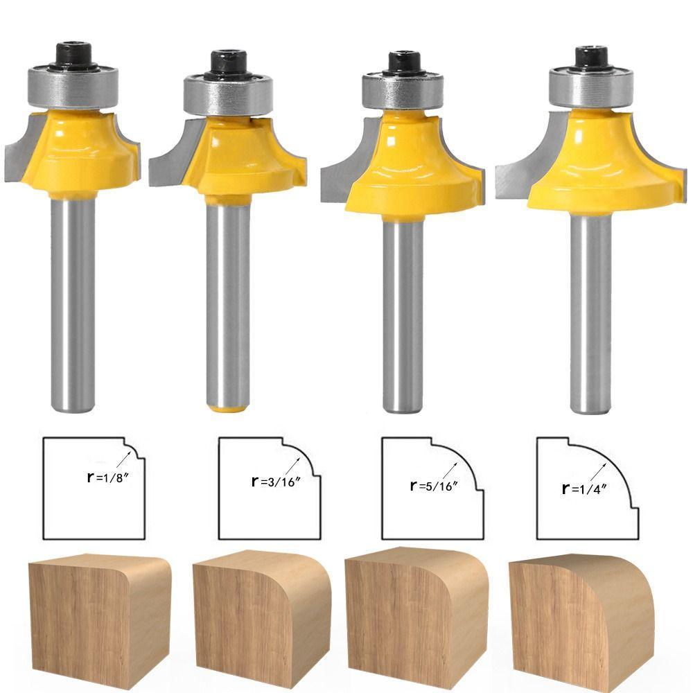 Carbide Corner Round Over Router Bit with Bearing Wood Carving Drill Bit  Woodworking Tools
