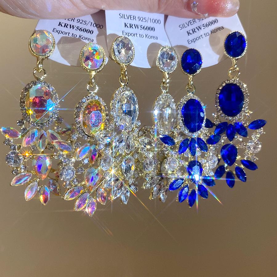 Овальные серьги-капли воды с инкрустацией стразами, полые, для женщин, легкая роскошь, высокий класс, серьги-подвески, аксессуары в стиле ретро-дворца