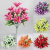 Multicolor Fake Flowers Realistic Bridal Flower Bouquet Artificial Lilis  Wedding Home Party Decor